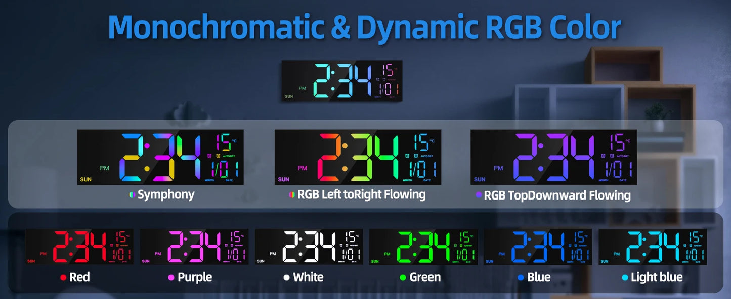 Remote Control Digital Wall Clock