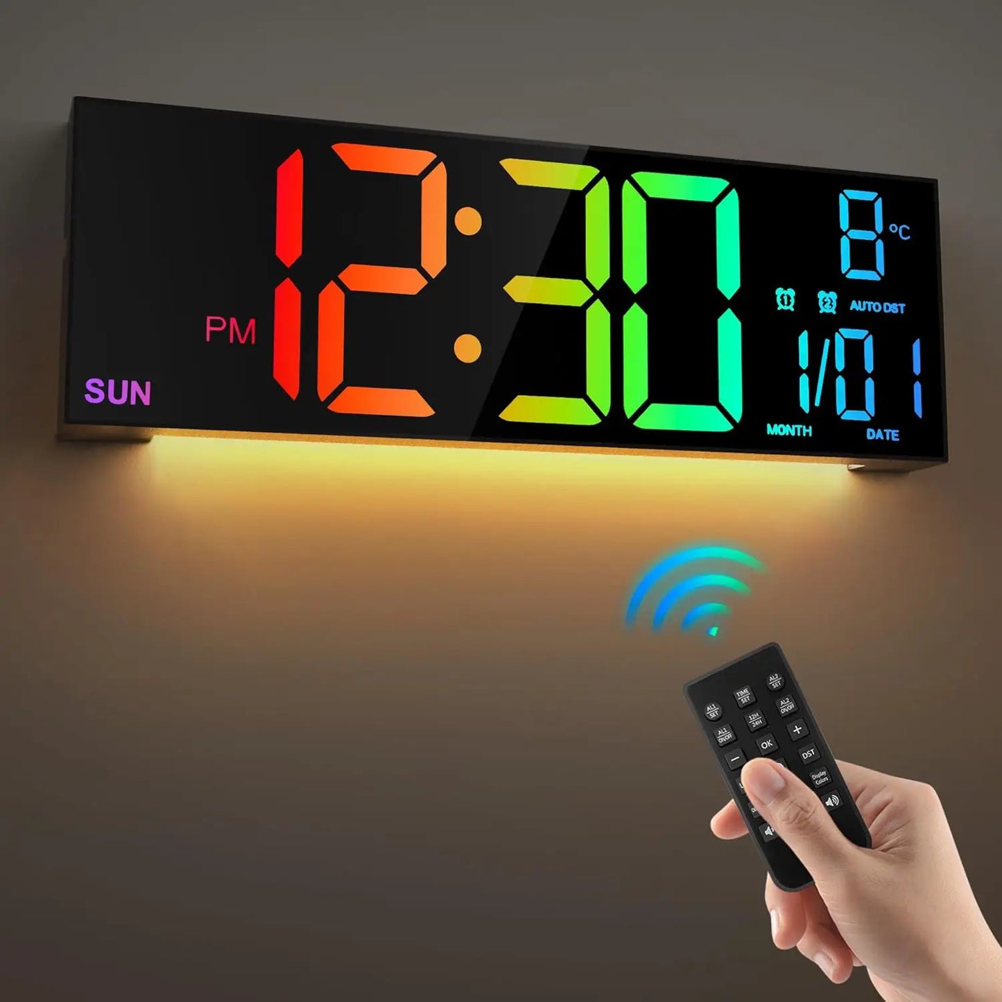 Remote Control Digital Wall Clock